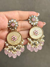 PAKIZA Pink mother of pearl earrings pink shell earrings pink colour pearl earrings pink MOP jewelry indian pakistani long earrings