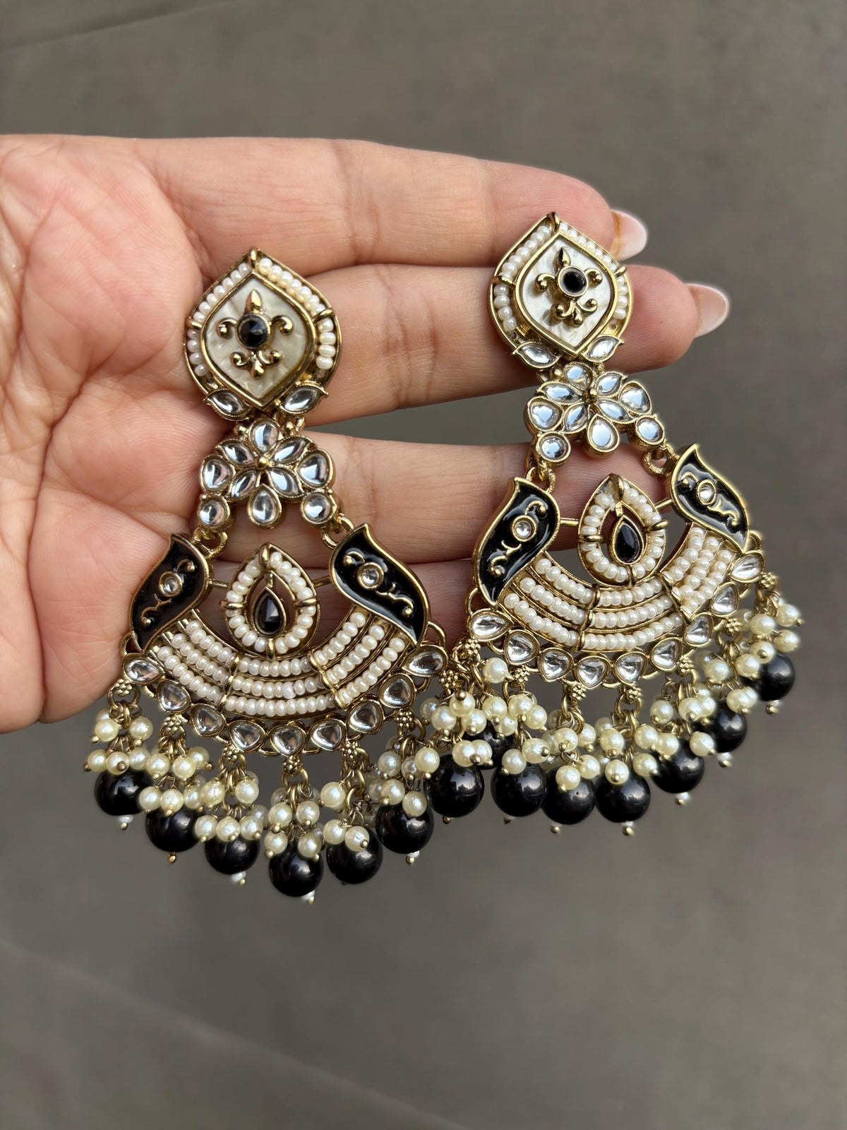 KOYAL black mother of pearl earrings mint colour shell earrings black colour long pearl earrings MOP jewelry indian pakistani   danglers