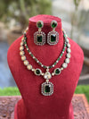 PAVITRA Emerald Green colour necklace set in Doublet Stones,Victorian look Indian Kundan Wedding Jewelry,Sabyasachi Jewellery in green