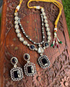 PAVITRA Purple necklace set in Doublet Stones,Victorian look Uncut Polki Indian Kundan Wedding Jewelry, Sabyasachi Jewellery in purple