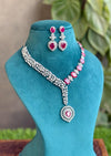 AISHANI Ruby colour stylish necklace Set in American Diamond Classy high quality cz zircon jewelry, prom,gala dinner bridal jewellery
