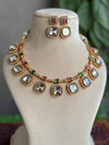 AYSHA Gold Finish Ruby Green  Polki Kundan Wedding Jewelry Necklace Set with Earrings,indian wedding jewelry, indian traditional jewellery