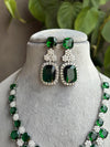 ADITA green necklace earrings in American Diamond Classy high quality cz zircon jewelry,prom,gala dinner green colour jewellery set