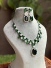 ADITA green necklace earrings in American Diamond Classy high quality cz zircon jewelry,prom,gala dinner green colour jewellery set