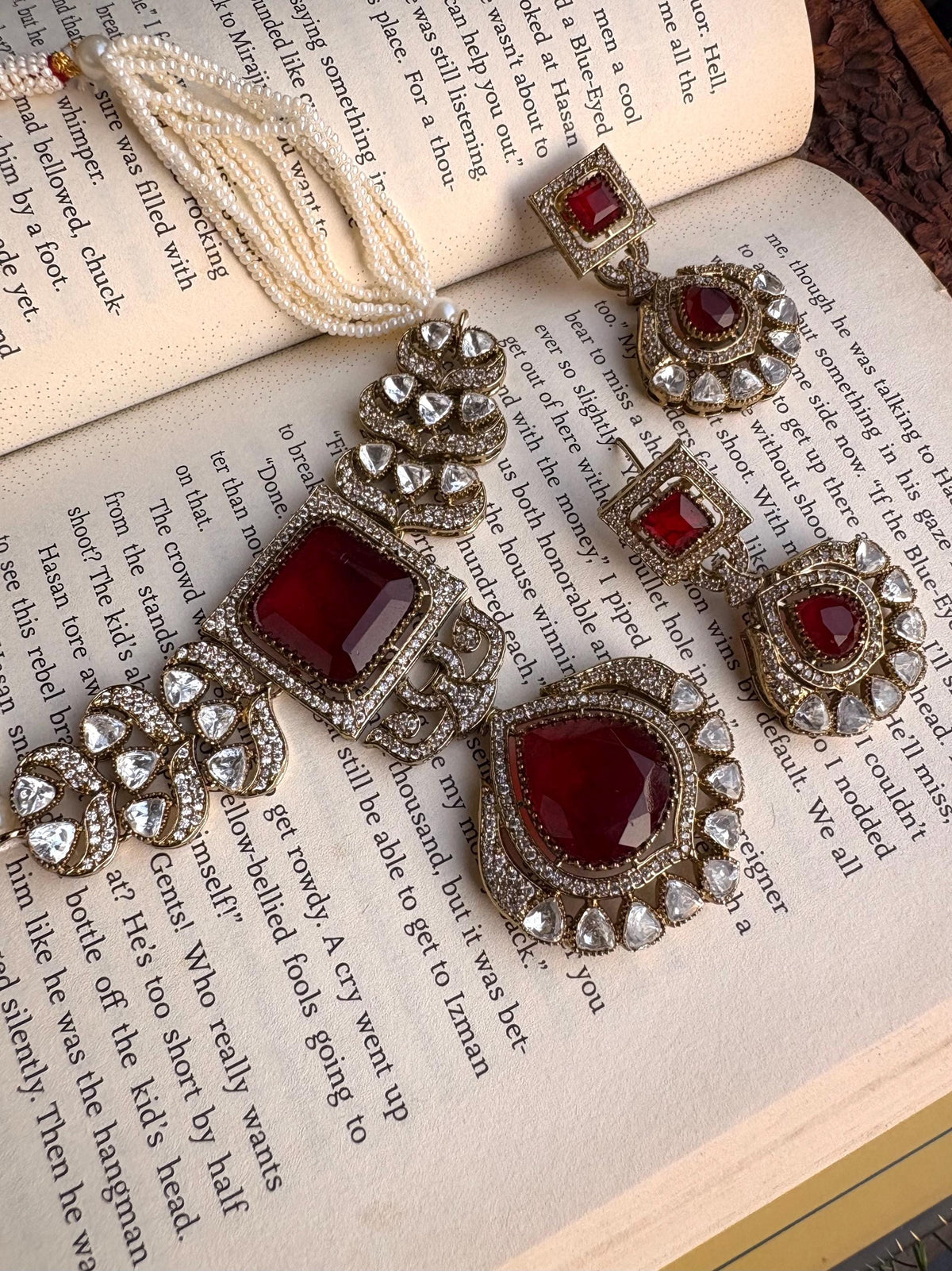 NAYAN Red Necklace Set
