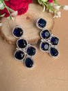 RACHEL high quality Sapphire blue american diamond earrings Indian Wedding jewellery, bridal,bollywood jewelry, prom, zirconia danglers