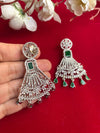 SOFIA high quality Emerald green american diamond earrings Indian Wedding jewellery, bridal,bollywood jewelry, prom, zirconia danglers