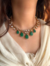 AMAYA Green Gold Hasli Necklace Set