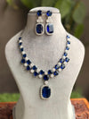 ADITA Sapphire blue necklace earrings in American Diamond Classy high quality cz zircon jewelry,prom,gala dinner blue colour jewellery set