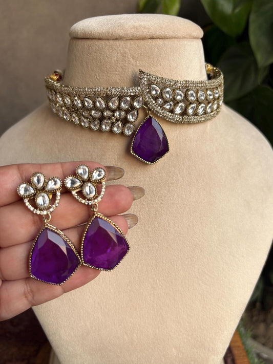 ANAISHA Purple Necklace Set