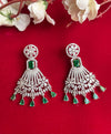 SOFIA high quality Emerald green american diamond earrings Indian Wedding jewellery, bridal,bollywood jewelry, prom, zirconia danglers