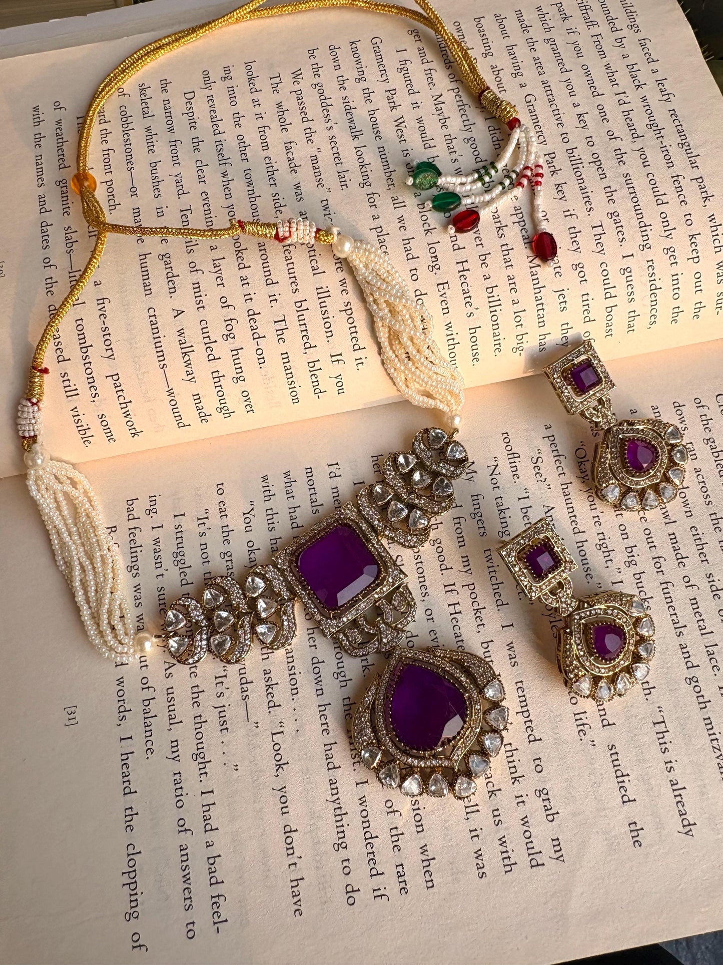 NAYAN Purple Necklace Set
