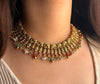 MAANVI Gold tone Rajwadi jewellery South Indian jewelry,meenakari necklace earrings, Indian ruby stones golden jewelry,kempu temple jewelry