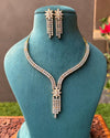 SOMA Real diamond look gold silver finish clear stones American Diamond Necklace Set /bridal wedding jewelry,Indian  elegant jewellery