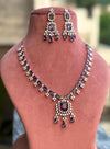 CELESTE purple colour necklace Set in silver finish American Diamond Classy cz zircon jewelry, prom,gala dinner purple and silver jewelry