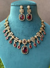 RIMAYA Sabyasachi inspired Ruby red necklace set