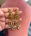 RAMAA Gold tone Rajwadi jewellery South Indian jewelry, necklace earrings, Indian golden jewelry,kempu,Goddess Lakshmi temple jewelry