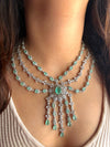 EISHA Mint Green cz necklace and earrings, Statement American Diamond jewelry, Indian Jewelry Pakistani Wedding jewellery silver Zircon