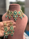 DIYANA Sabyasachi inspired mint and golden Fusion Kundan choker set, necklace set, indian wedding jewelry pakistani set bollywood jewelry
