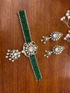 MAHIRA emerald green choker set,Victorian style kundan necklace set, Indian Bridal traditional jewelry, green choker earrings