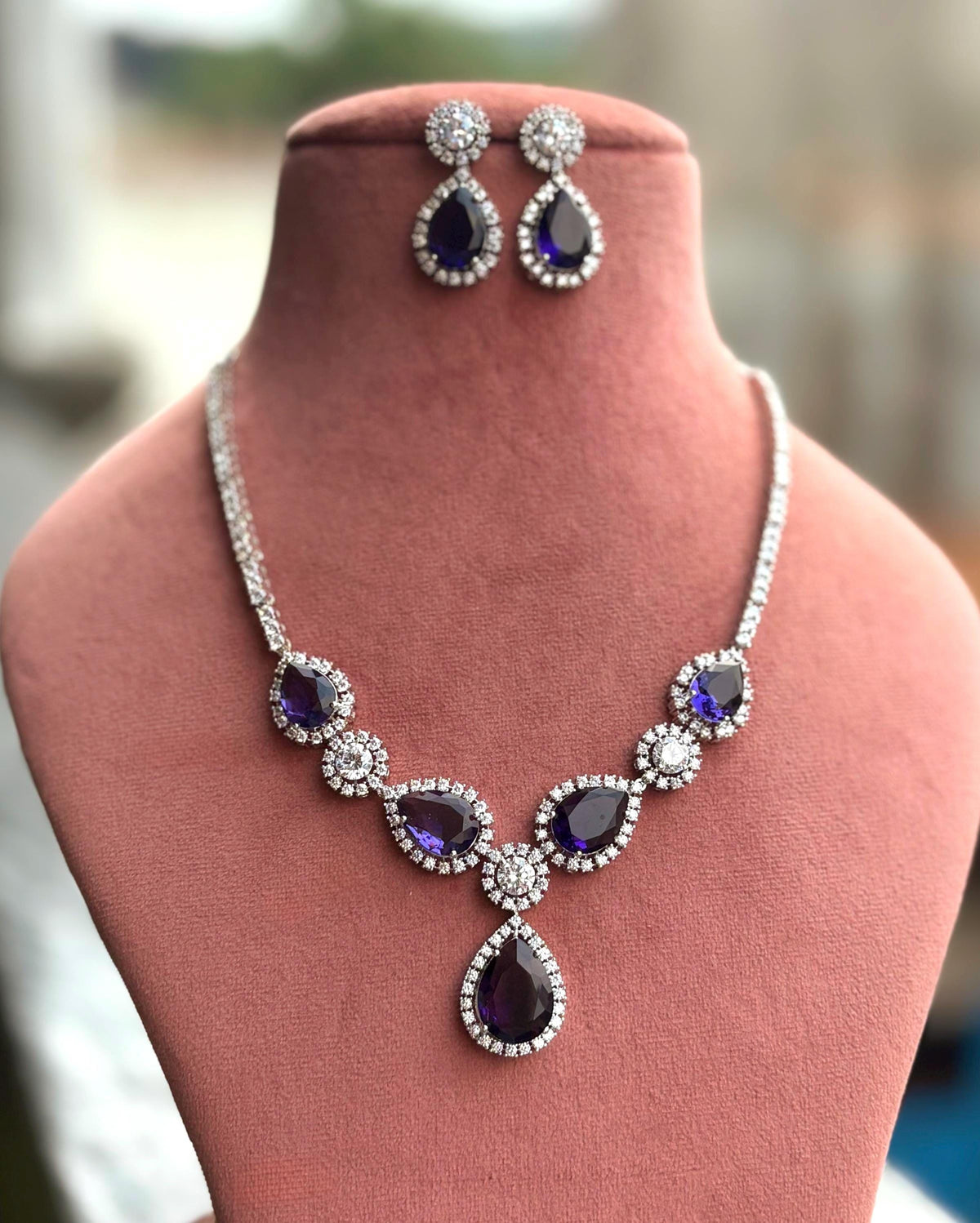 IRENE Purple Necklace Set