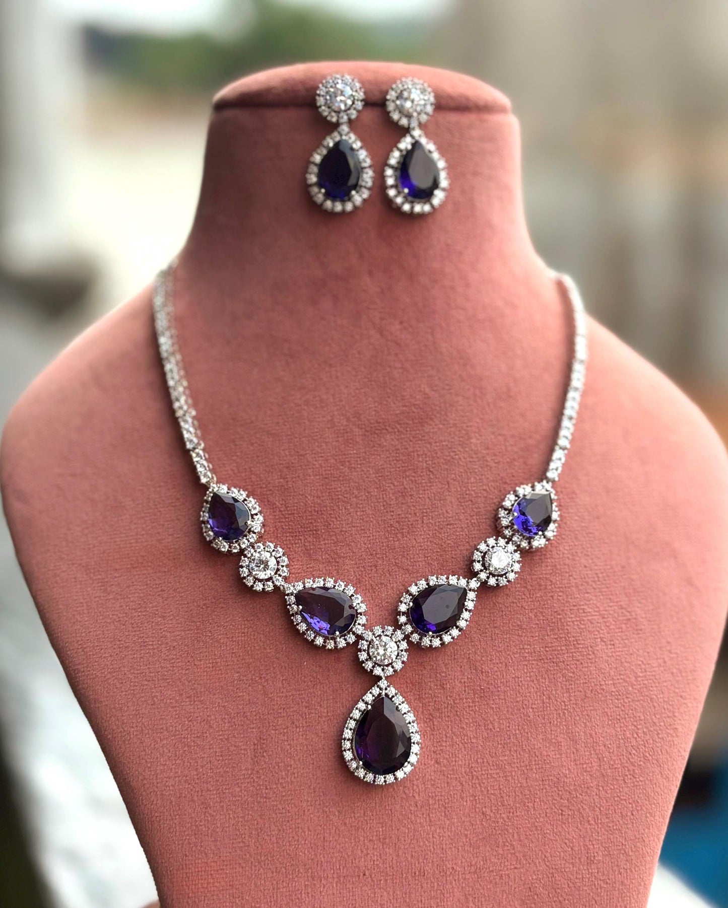 IRENE Purple Necklace Set