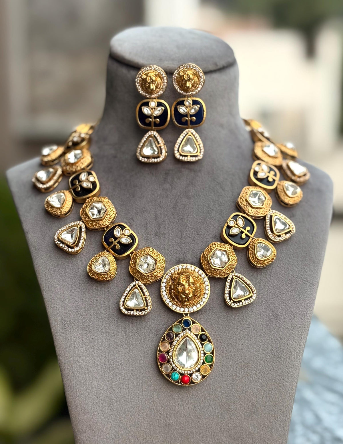 SHIVKA Sabyasachi Blue Necklace Set