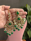 SHAINAZ Green kundan necklace set, Indian pakistani nikaah jewellery, bollywood, green colour wedding bridal jewelry, maangtika included