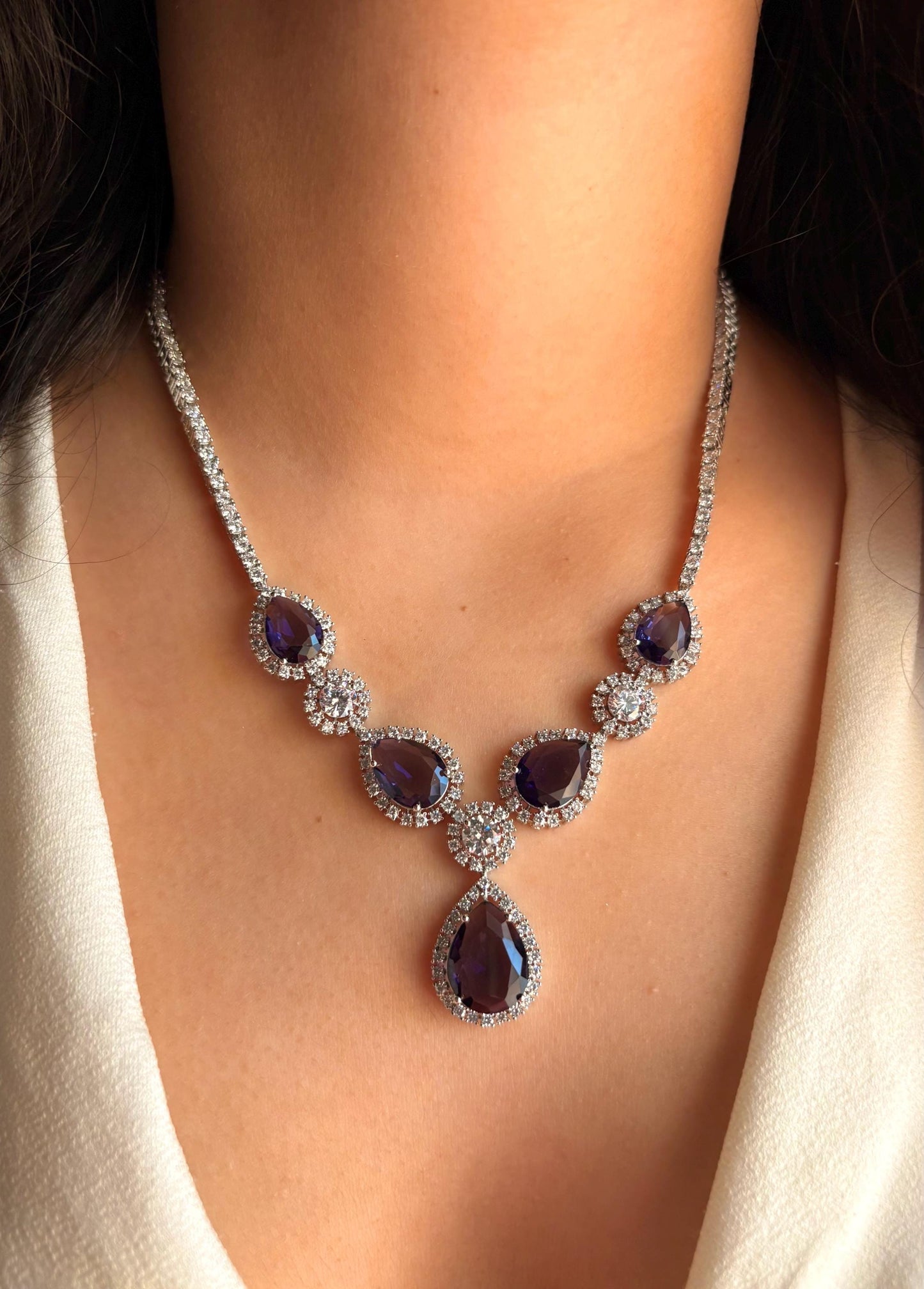 IRENE Purple Necklace Set