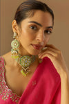 ELIRA mint green Kundan choker set Sabyasachi inspired mint pink fusion jewelry  maangtika included,indian necklace set, pakistani jewelry