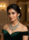 ZYVA Light Pink CZ Necklace American Diamond Necklace Indian Jewelry Indian Necklace Pakistani Jewelry Necklace Set Bollywood