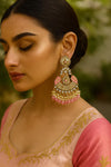KOYAL Pink mother of pearl earrings blush pink colour shell earrings pink colour long pearl earrings MOP jewelry indian pakistani   danglers