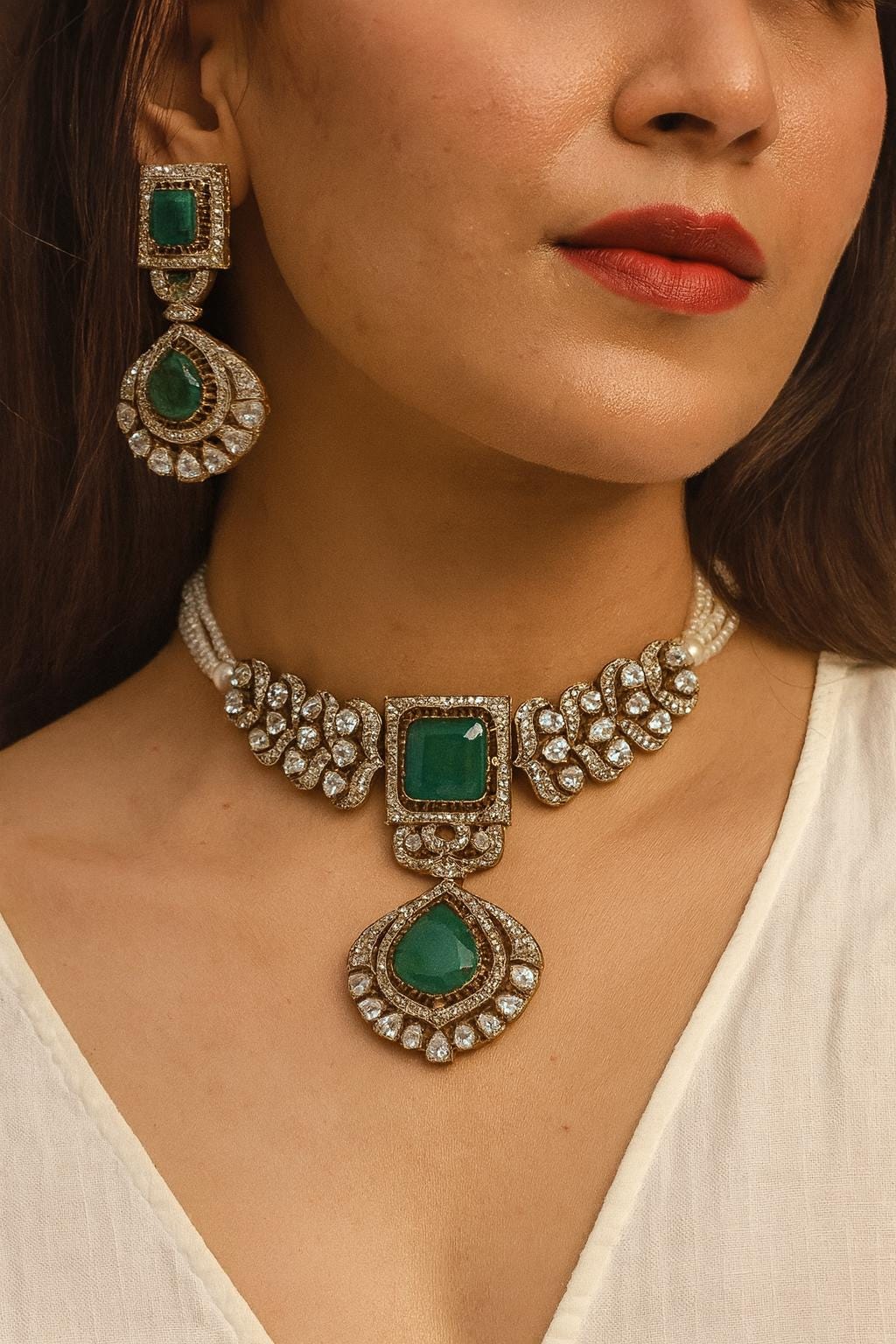 NAYAN Green Necklace Set
