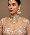 INSHAA Peach Kundan Choker earrings maangtika,Punjabi Jewellery, Indian Kundan Necklace Set, cz zircon,Pakistani nikaah Jewelry,Bridal