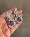 AYRA Ruby red cz necklace and earrings, Statement American Diamond jewelry, Indian Jewelry Pakistani Wedding jewellery  Zircon