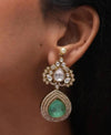 ROSINA Premium quality  Kundan Necklace set in Doublet stone, Mint Ruby Kundan Indian Bridal Jewelry cz Diamond set