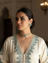 SABAA turquoise blue kundan polki Choker with stud Earrings, doublet stone aqua blue colour necklace set,Indian Pakistani bridal jewelry