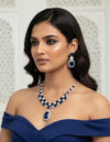 ADITA Sapphire blue necklace earrings in American Diamond Classy high quality cz zircon jewelry,prom,gala dinner blue colour jewellery set