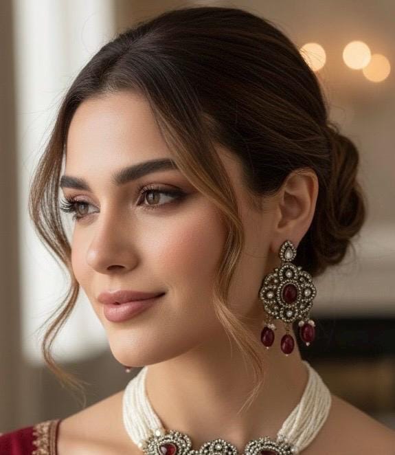 SUMAIRA deep red/ maroon kundan cz choker necklace earrings,indian wedding jewelry pakistani nikaah jewelry,red maroon colour bridal jewelry