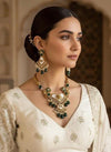 TEJAL green necklace set,Indian Wedding Jewelry,Sabyasachi Jewellery in dark green colour, hasli necklace and earrings