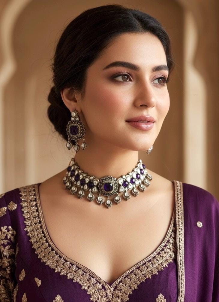 MANIKA Purple Necklace Set