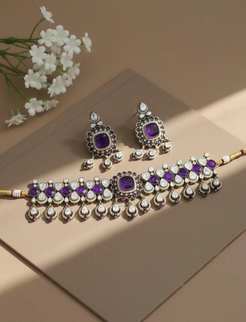 MANIKA Purple Necklace Set