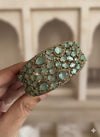 MYRA mint bracelet in antique golden polish,cz zircon openable  bracelet,American diamond mint colour bangle bracelet