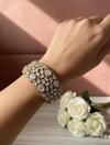 MYRA clear stones bracelet in antique golden polish,cz zircon openable  bracelet,American diamond colourless bangle bracelet