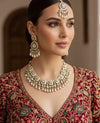 ZIYANA Ivory white necklace set in high quality kundan,Indian Pakistani wedding bridal jewellery, Maangtika included