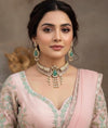ARSHEYA Victorian look Mint Doublet Stone kundan choker Necklace Set with Earrings,Statement jewelry,Indian Pakistani wedding bridal jewelry