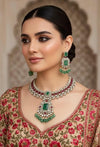 JODHA Sabyasachi inspired green ruby choker set, polki kundan necklace set in doublet stone,Ethnic Indian Bridal wedding jewelry