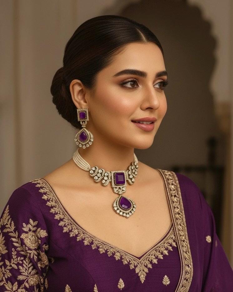 NAYAN Purple Necklace Set