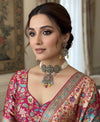 SUMAIRA Navratna Victorian style kundan and cz multicoloured choker set ,Indian Pakistani wedding bridal jewelry,navratan necklace set