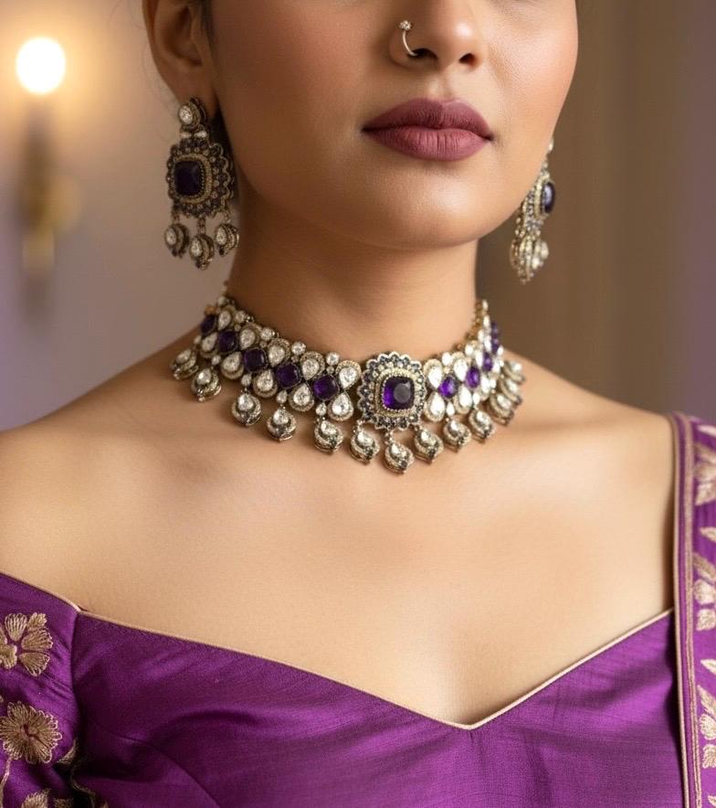 MANIKA Purple Necklace Set